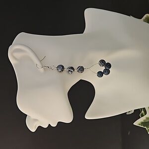 Agate Cracked Blue Stone Earrings